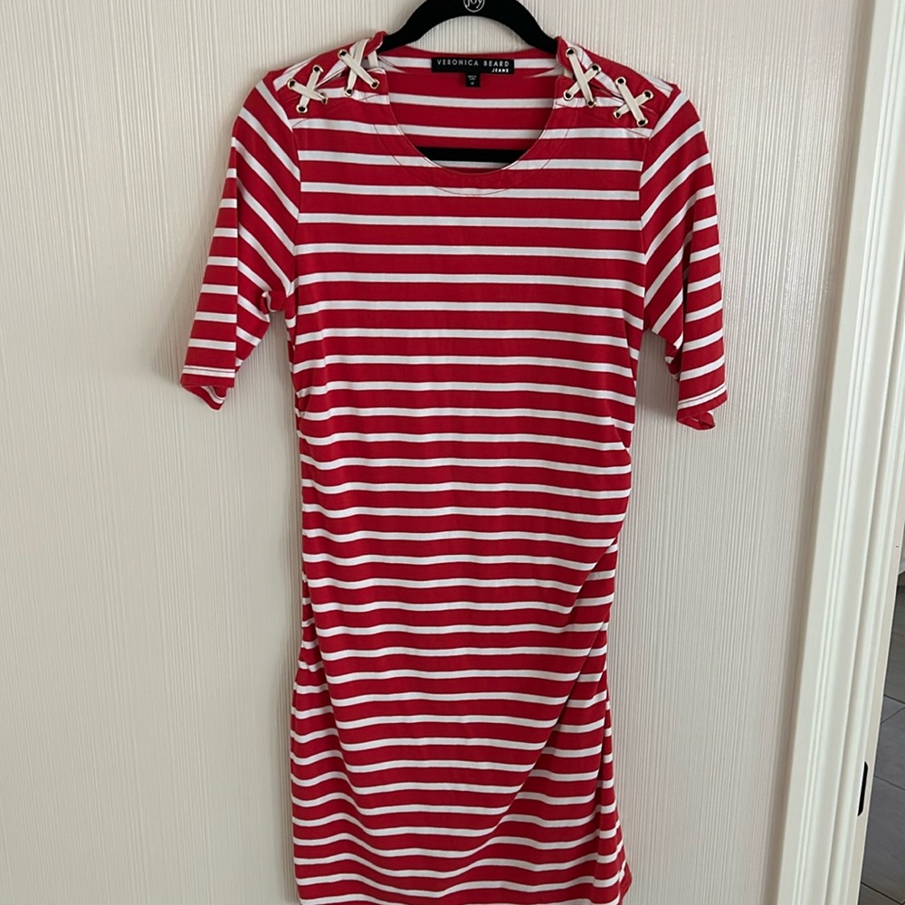 Cute red and white stripe tshirt dress